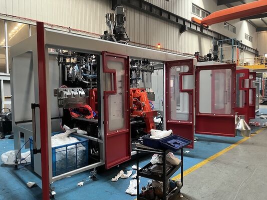 Double Station Fully Automatic Blow Moulding Machine Plastic Bottle Fabrication